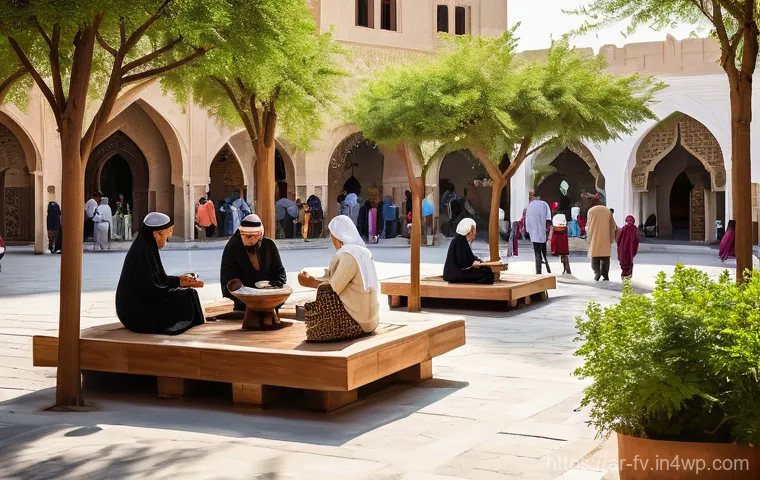도시 환경에서의 회복력 있는 디자인 원칙 - **A Glimpse into a Smart, Sustainable Arab Future**
    A dynamic, clear daylight scene of a futuris...